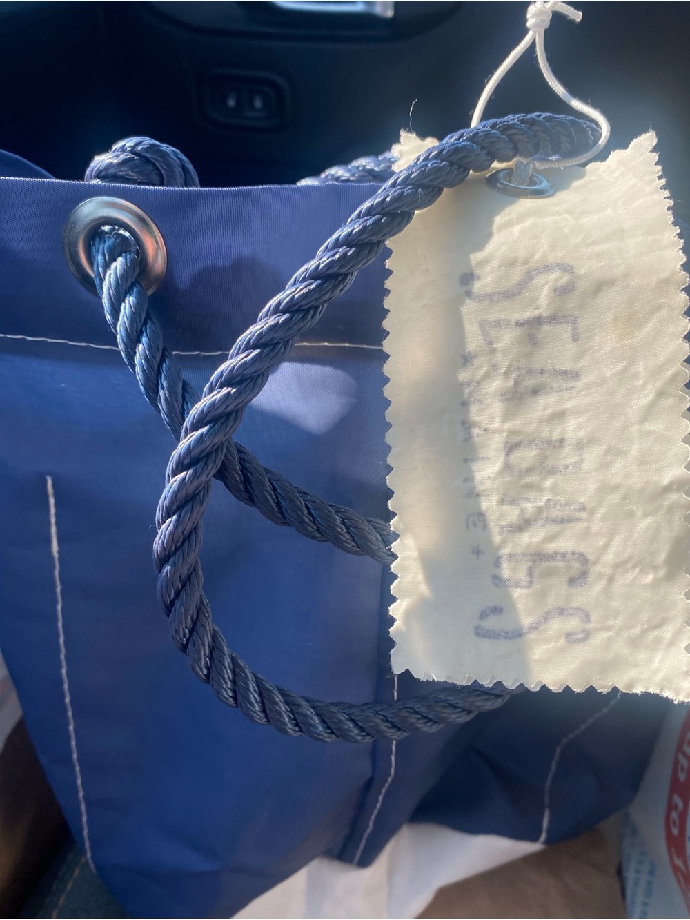 SEA BAGS Maine #12 Navy Blue Sail Tote Beverage Bucket NWT Tom Brady - Picture 2 of 7